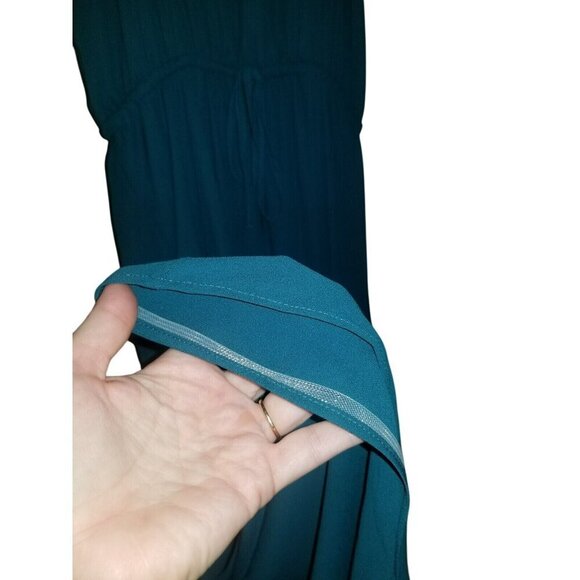 Lulus Teal Sleeveless Maxi Dress S Flowy Elegant Event Wedding‎ Prom Casual - Picture 5 of 11